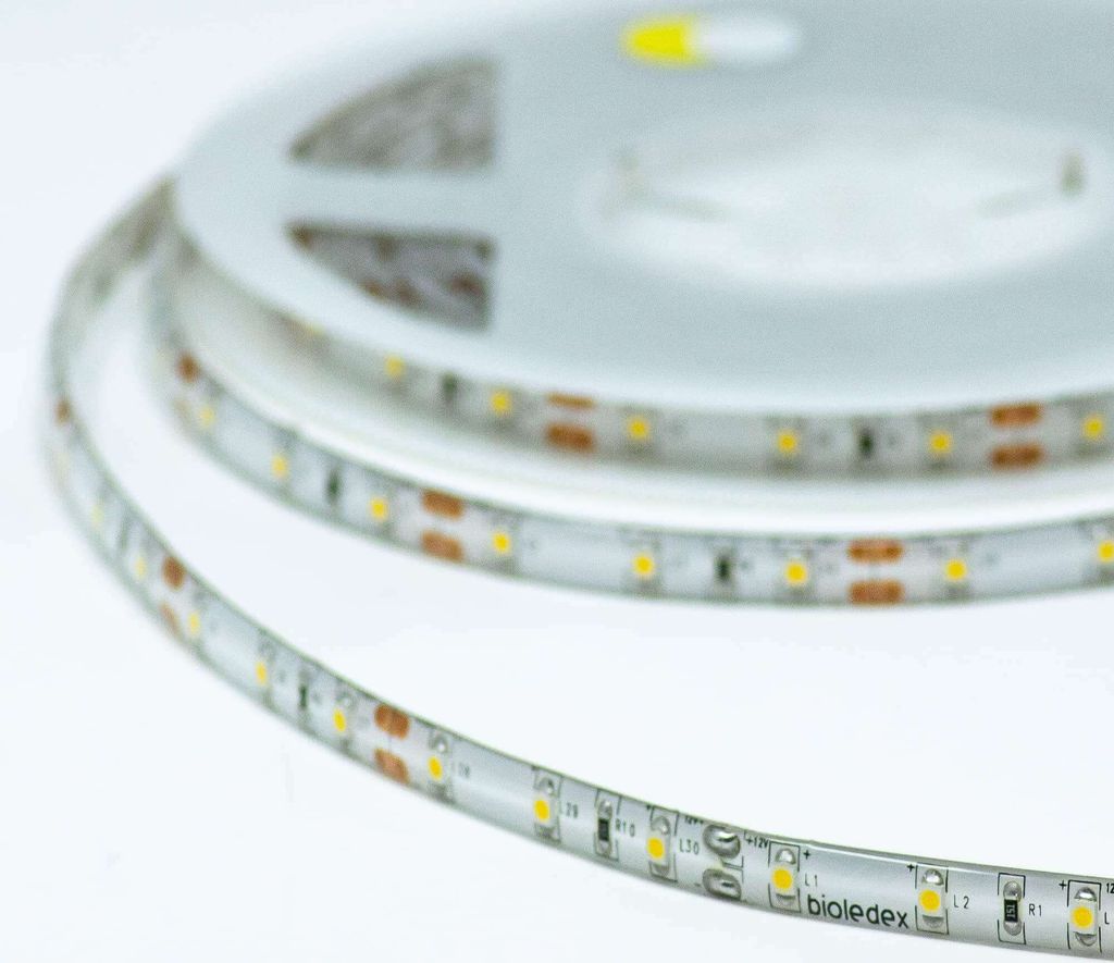 Bioledex LED Streifen 12V 5W/m 60LED/m 3300K 5m Rolle IP65 warmweiss Flex-Streifen