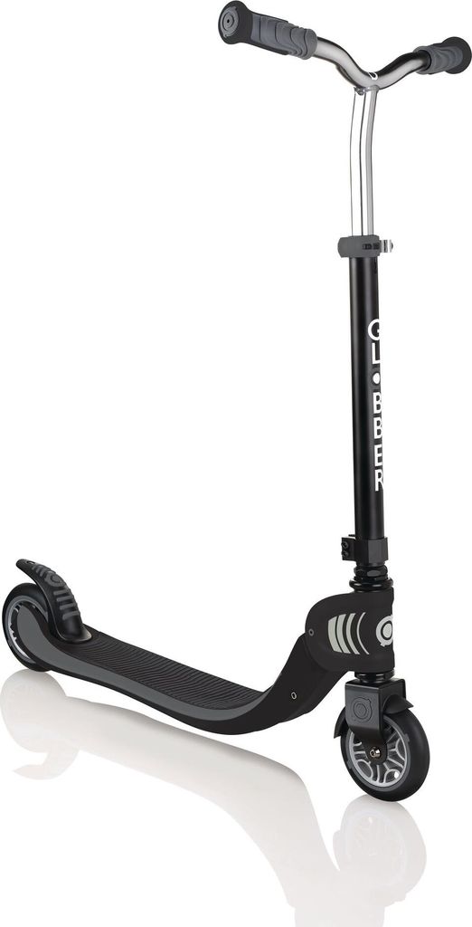 GLOBBER FLOW FOLDABLE 125 – Tretroller, 125 mm, ABEC 5, höhenverstellbar, Klappmechanismus, schwarz-grau