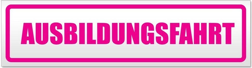 Kiwistar Ausbildungsfahrt Magnetschild Schild magnetisch - 30cm Pink - Magnetfolie für Auto PKW Kfz