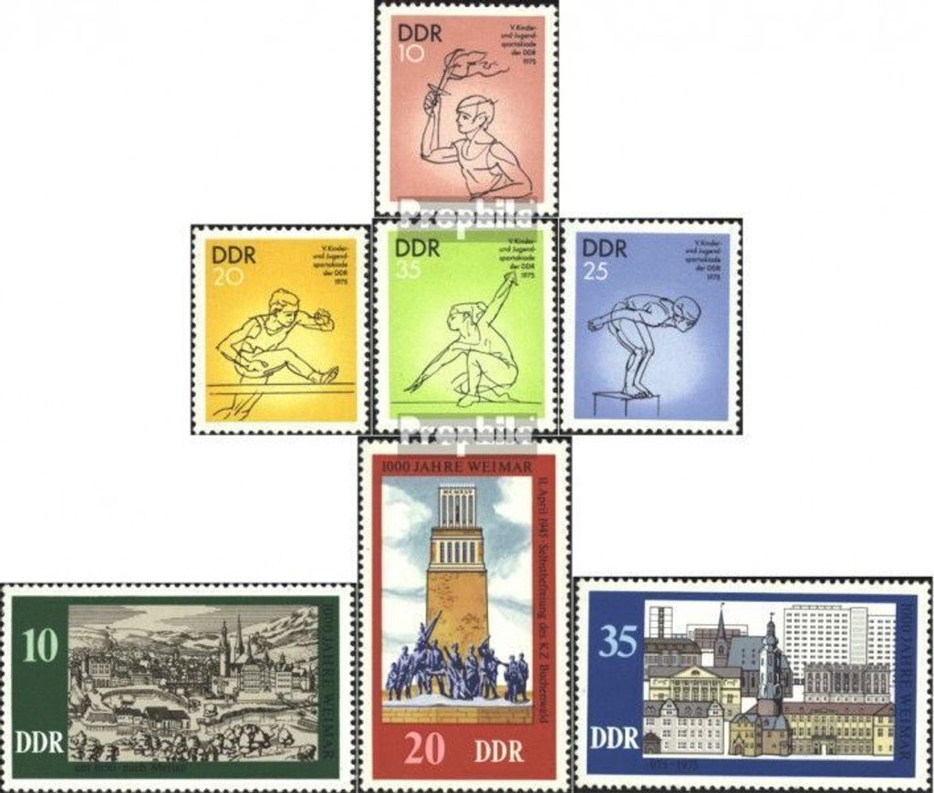 Briefmarken DDR 1975 Mi 2065-2068,2086-2088 (kompl.Ausg.) gestempelt Kinder- und Jugendspartakiade