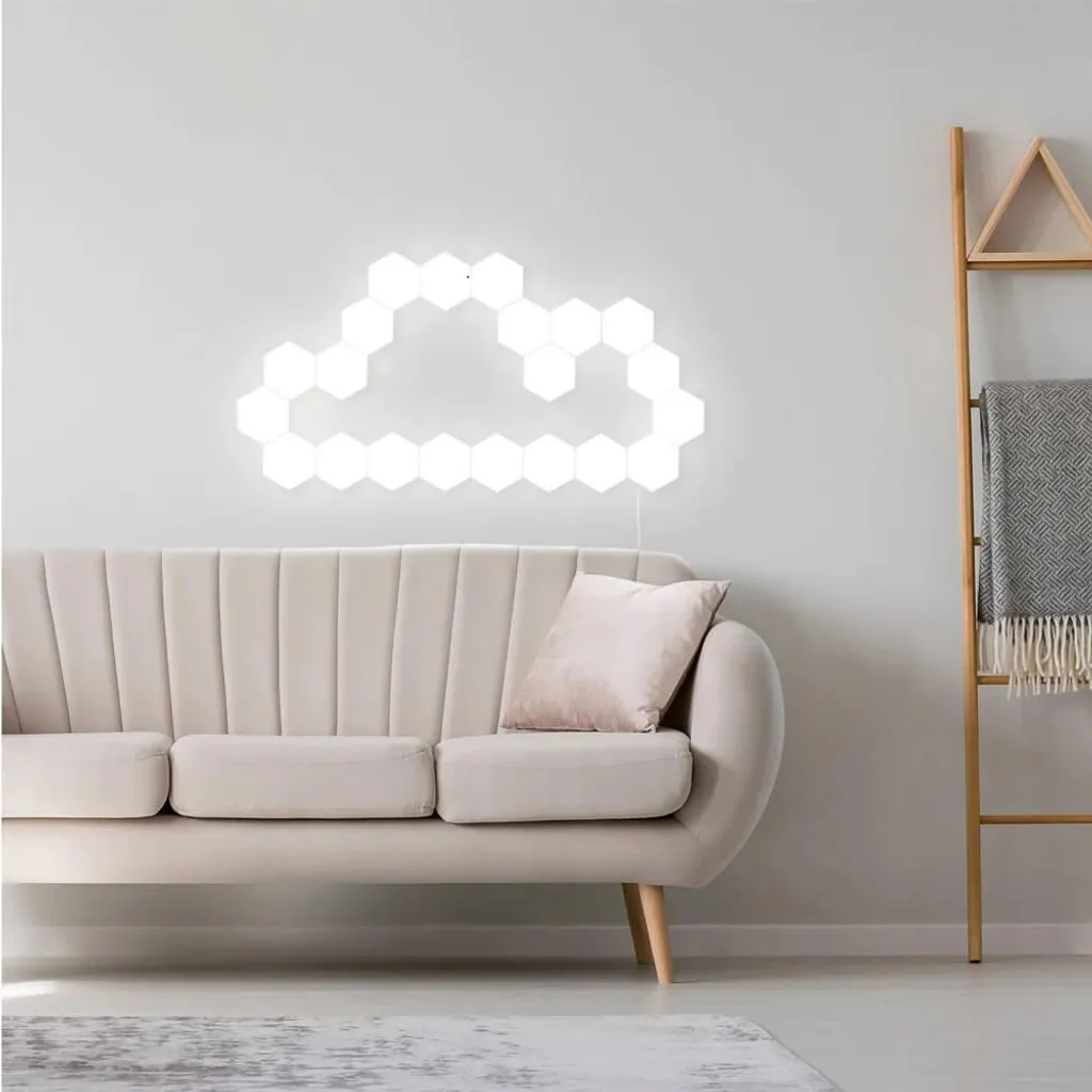 Éclairage mural hexagonal 10 modules LED RVB Tactile pour Intérieur
