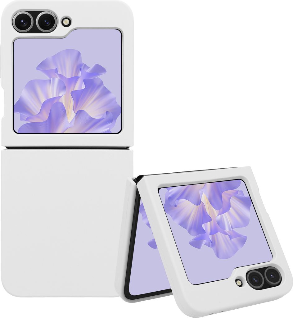 kwmobile Flip Soft Case kompatibel mit Samsung Galaxy Z Flip6 Hülle - Silikon Cover für Foldable Handy - Handyhülle in Weiß matt