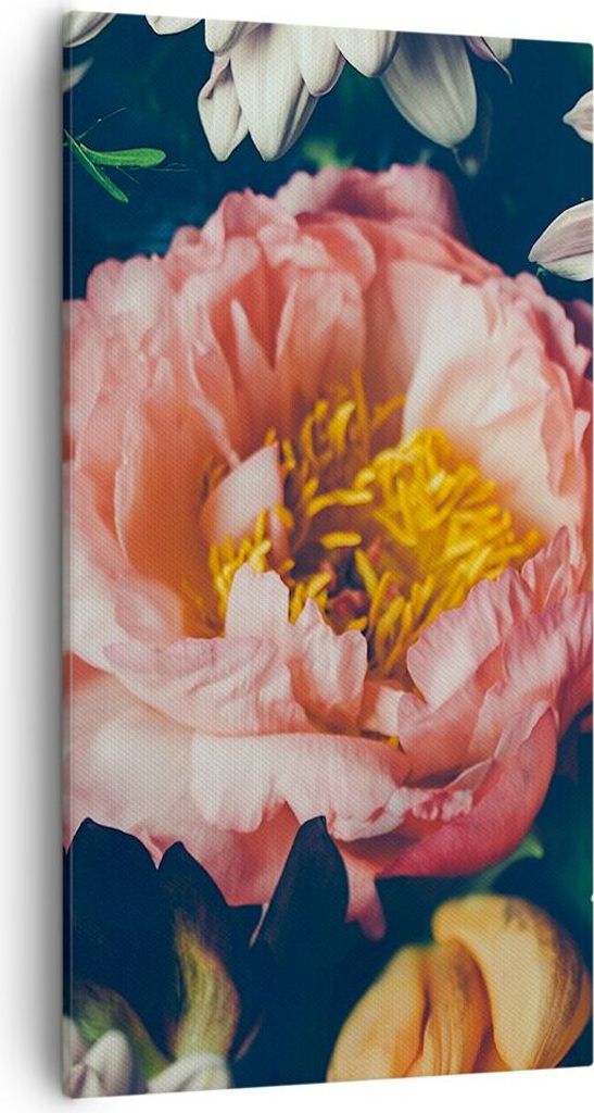 Bild auf Leinwand - Leinwandbild - Einteilig - Blumen Pfingstrose Holzig - 55x100cm - Wand Bild - Wanddeko - Wandbilder - Leinwanddruck - Bilder - ...