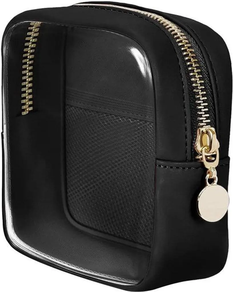 Petite trousse de toilette de voyage noire de 12,5 cm pour femme