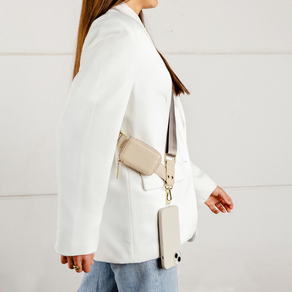 Selencia Handykette mit kleiner Tasche - Beige Produktbild 