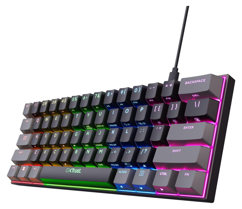 Trust Gaming GXT 867 Acira 60% Tastiera meccanica tedesca Immagine del prodotto 