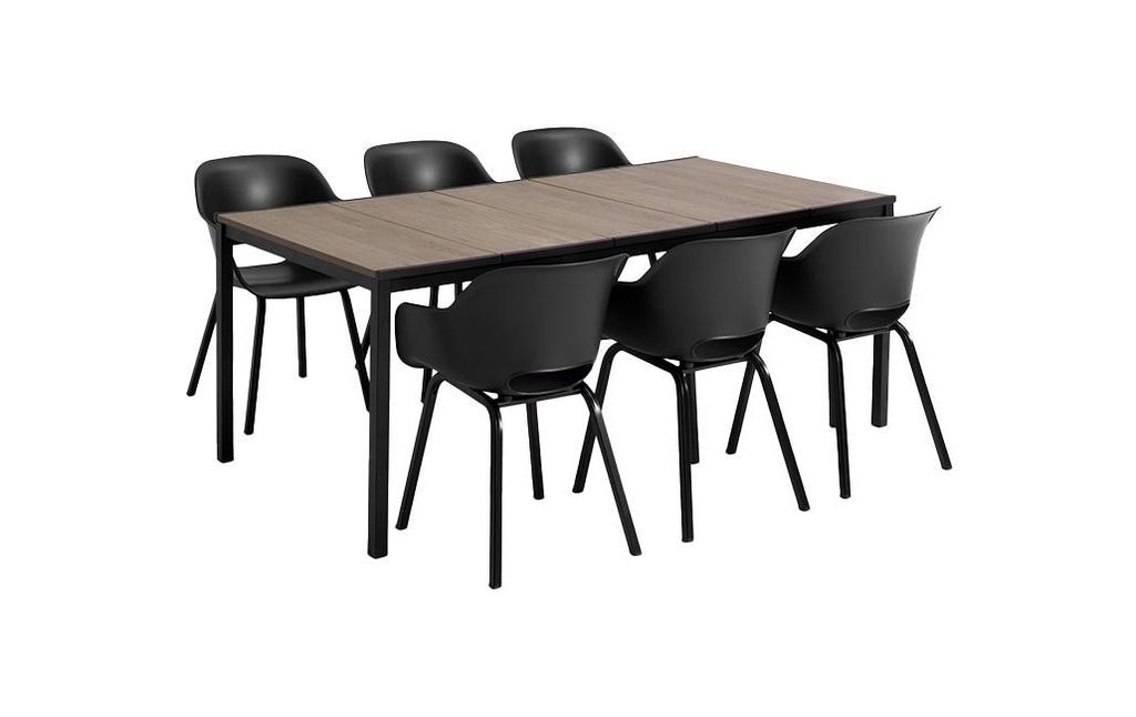 Keter Signature Porto Tisch 200 cm + 6 Noa Stühle – Stilvolles Outdoor-Dining für bis zu 8 Personen