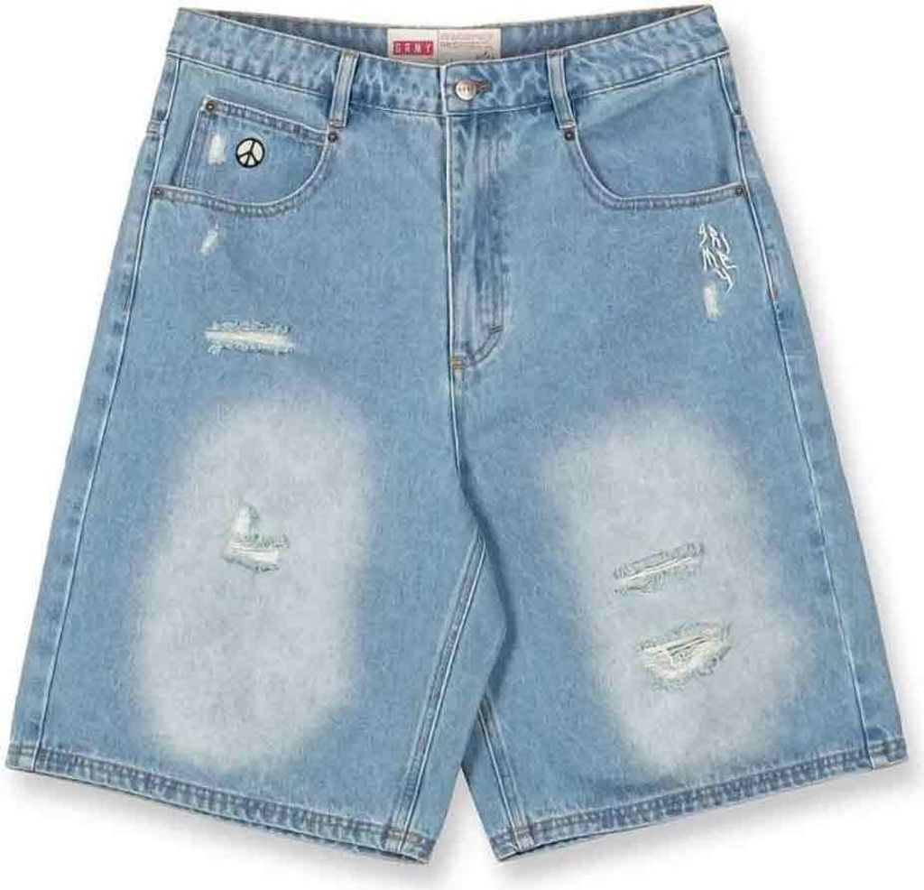 Grimey Peace Within Baggy Kurze Jeans Blau XL Mann Blau XL