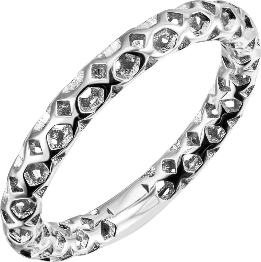Ring Damenring aus echtem 925 Silber rhodiniert rund Breite 3,1mm Fingerring Innenumfang 52mm Ø16.6mm