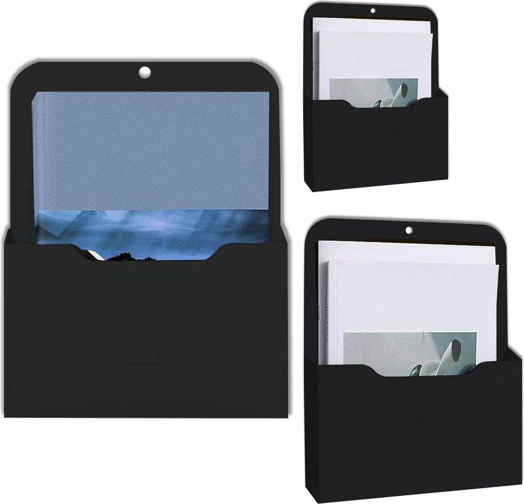 Magnetische Dokumentenhalter - effizient für Büro - 3 Stück - schwarz
