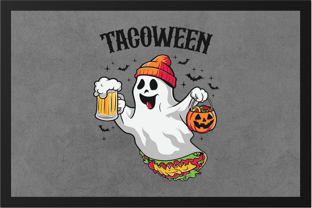 Tacoween Geistmotiv Fußmatte Geschenkidee Halloween Party Bier Taco Grusel