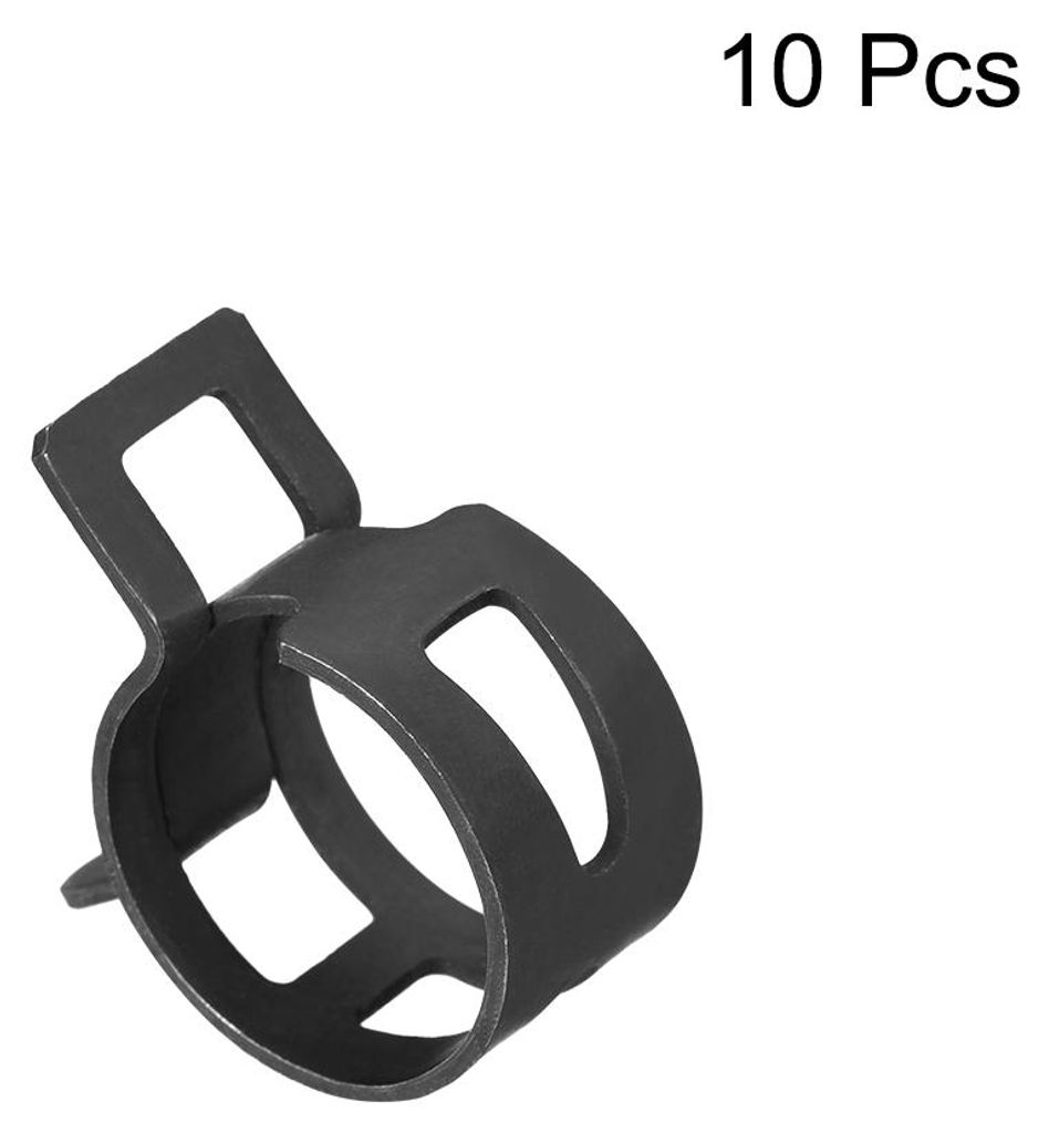 10Stk. Stahlband Klemme 22mm Schlauchrohr Federklemme Schwarz Manganstahl