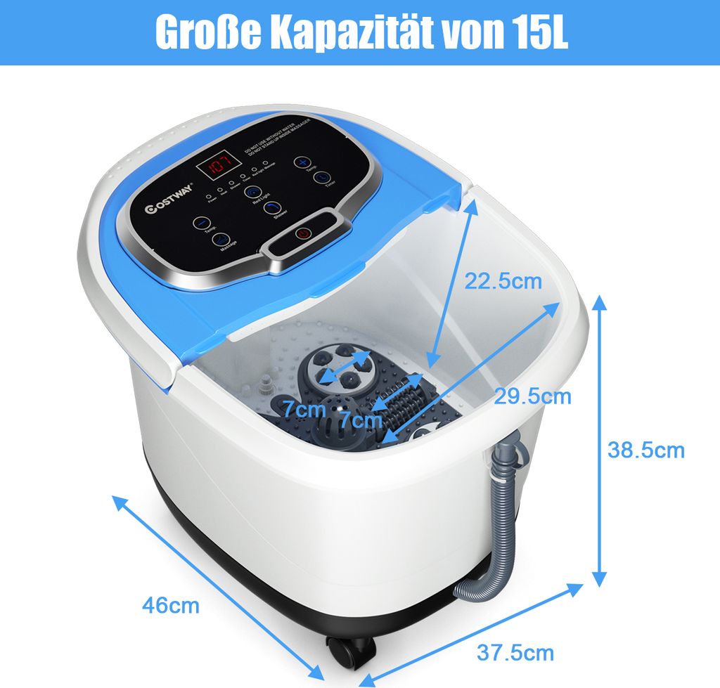 COSTWAY masażer do kąpieli stóp z rolkami, elektryczny Zdjęcie produktu 4