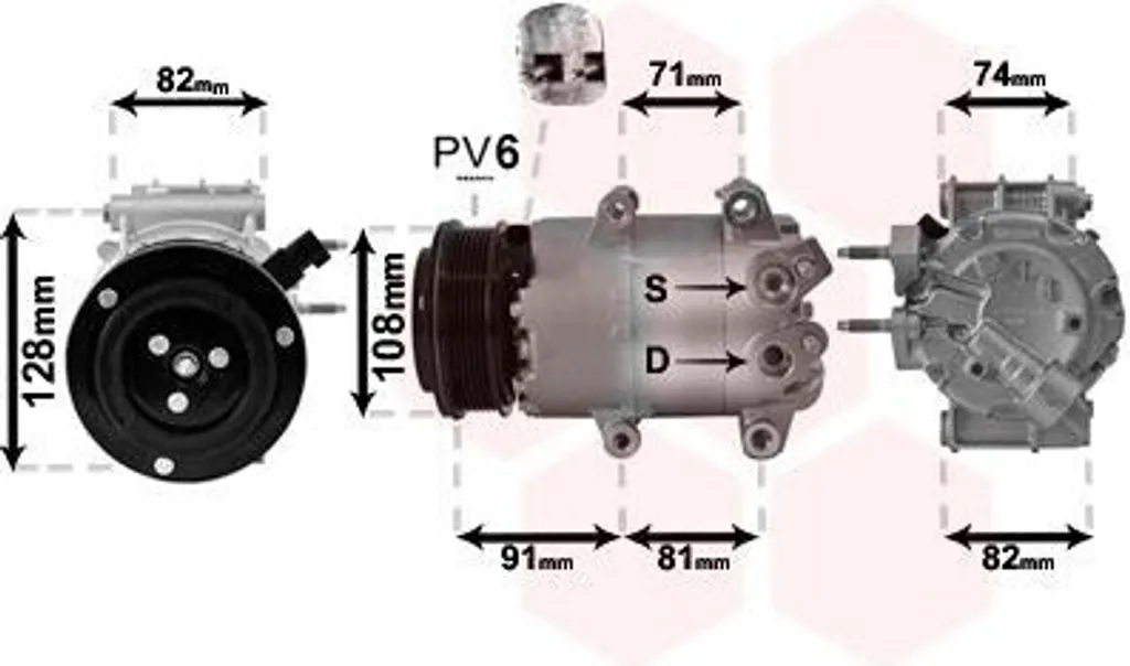 Compresseur de climatisation VAN WEZEL 1800K498 pour FORD Fiesta Mk6
