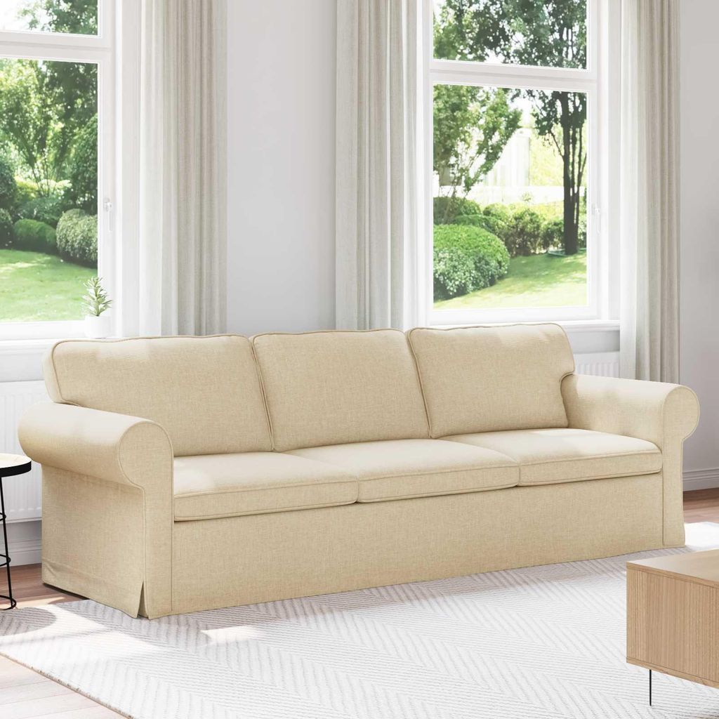 "Spring Sale"2-Sitzer Sofa Couch 210cm - elegantes Design - Doppelsofa - Lounge Sofa - Creme Metall DE520435 - Klassische Sofas