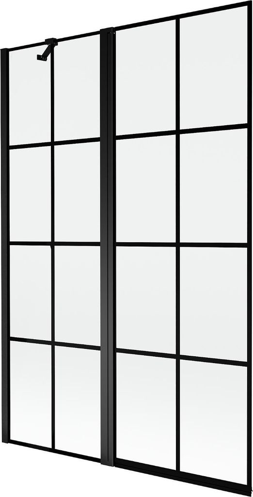 Mexen Mist Duschabtrennung 2-flügelig links 120 x 150 cm, schwarzes Gitter, schwarz - 8A9-120-011-70-77-L