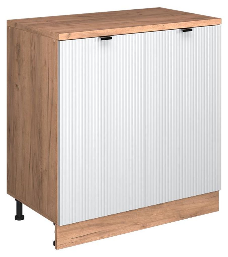 Kommode unter Schräge Vicco Rion Weiß Riffel 80 x 81.6 cm ohne Schräge mit 2 Türen, Model 60869