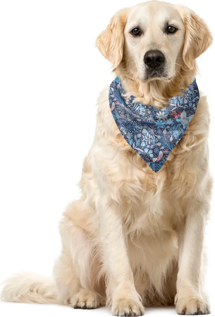Bandana Abakuhaus per Cani Jacobean Blu Ardesia 40x40 cm - Stile Orientale