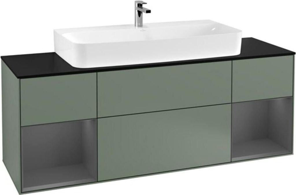 V&B Waschtischunterschrank Finion 160cm, Reg Anthrac. m Lac, Oli. m Lac