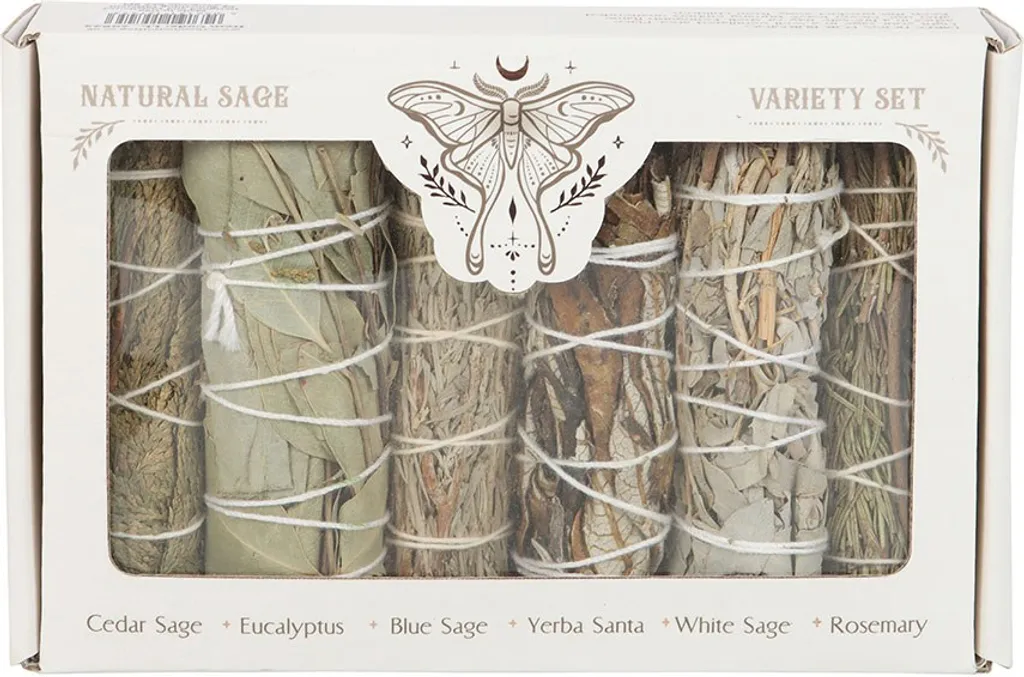 Smudge Stick Végétal Vert en Lot de 6 pour Rituel de Purification