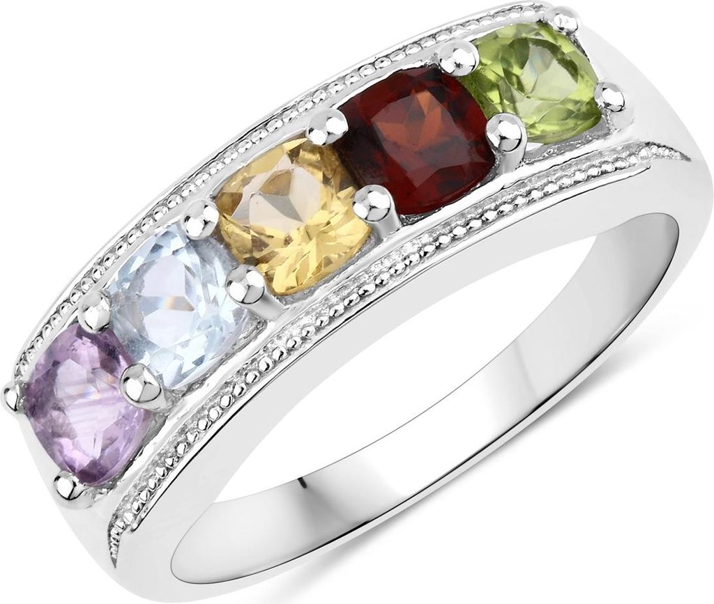 Ring Sterling Silber Edelsteine multicolor 58