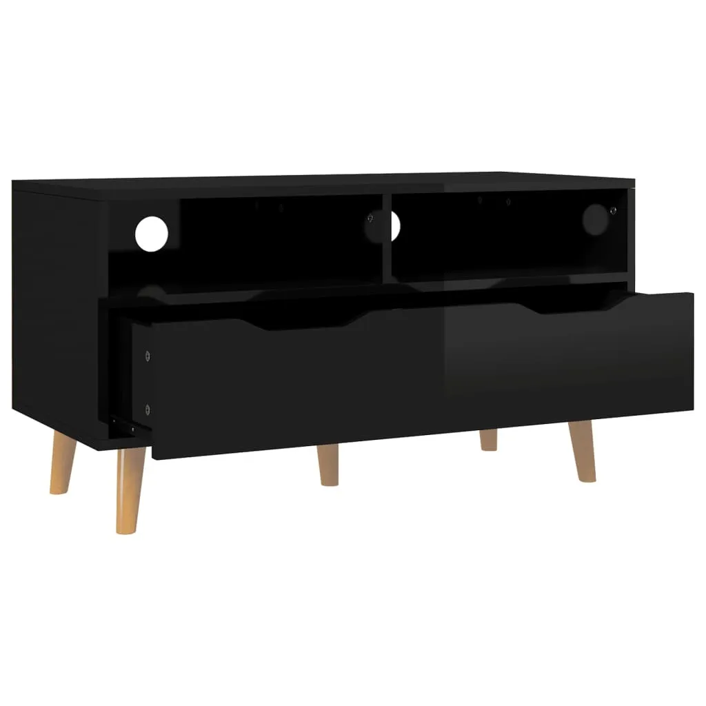Mobile Supporto TV 90x40 cm Nero Lucido - Resistente e Stabile - 4