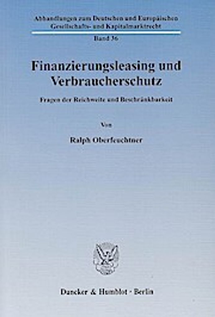 Finanzierungsleasing und Verbraucherschutz