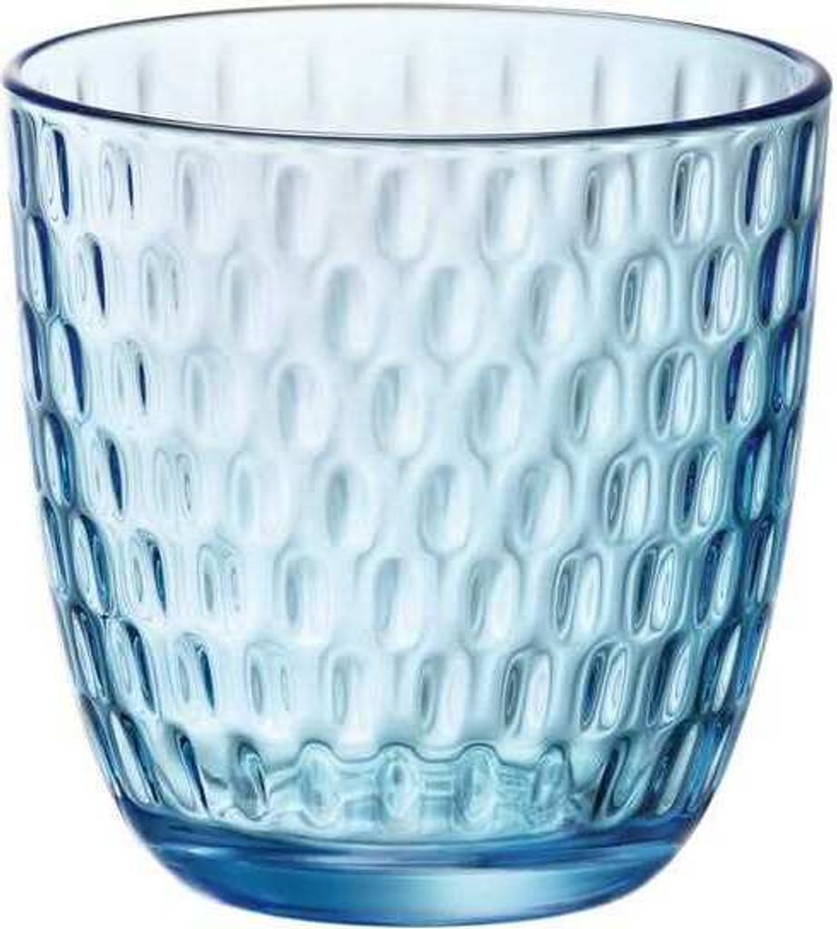 Set von Bormioli Rocco Slot Blau Glas Becher geprägt 290 ml Produktbild 
