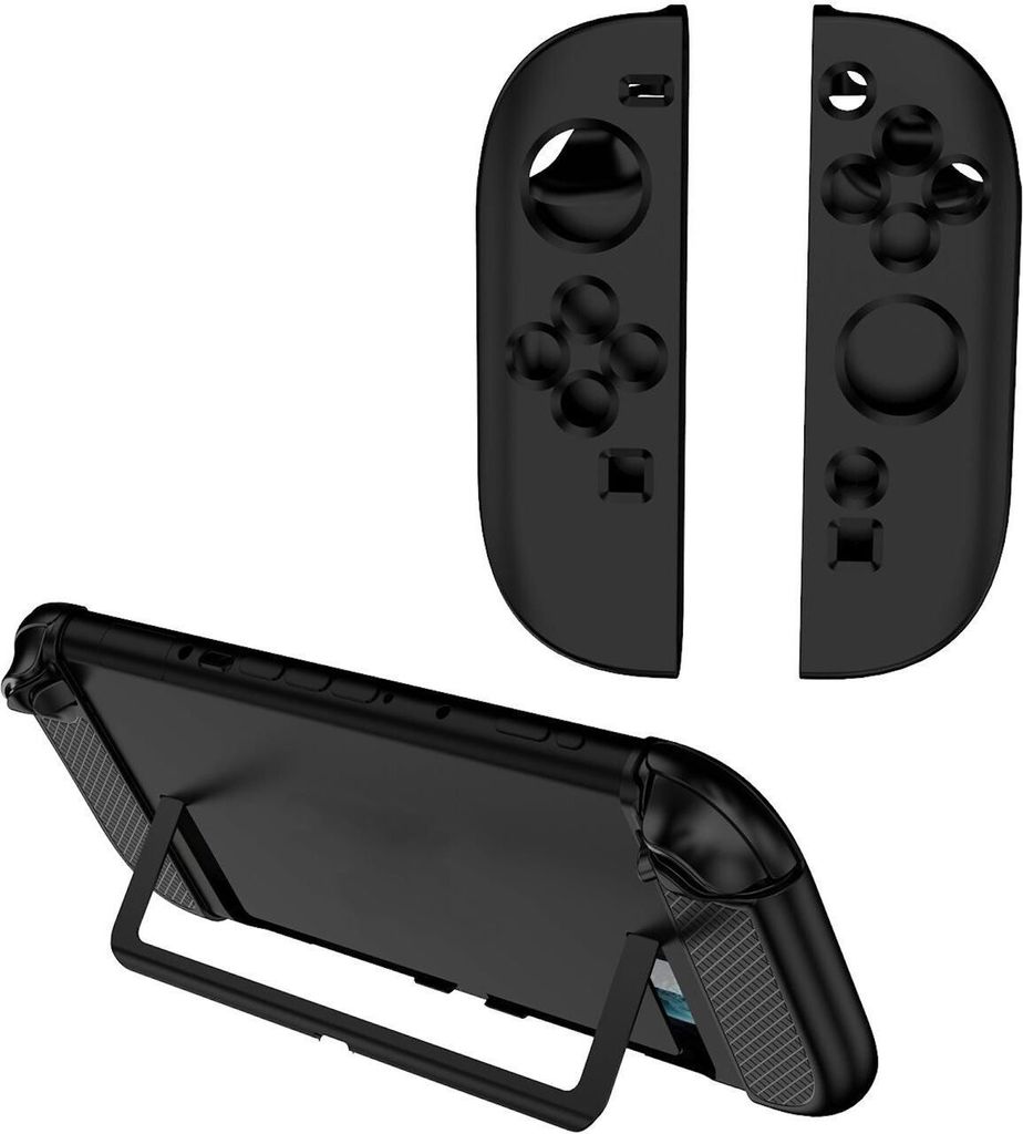 Für Nintendo Switch 2 Joy-Con Controller Silikon Full Cover Schutz Hülle Schwarz
