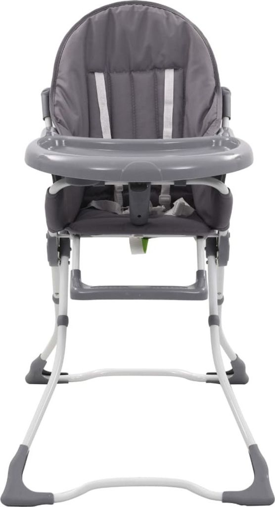 vidaXL Chaise haute pour bébé Gris et blanc Image du produit 