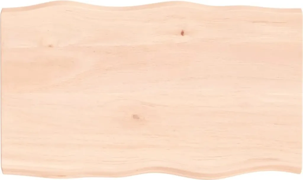 The Living Store Piano del tavolo 100x60x(2-4) cm in legno massiccio non trattato bordo albero
