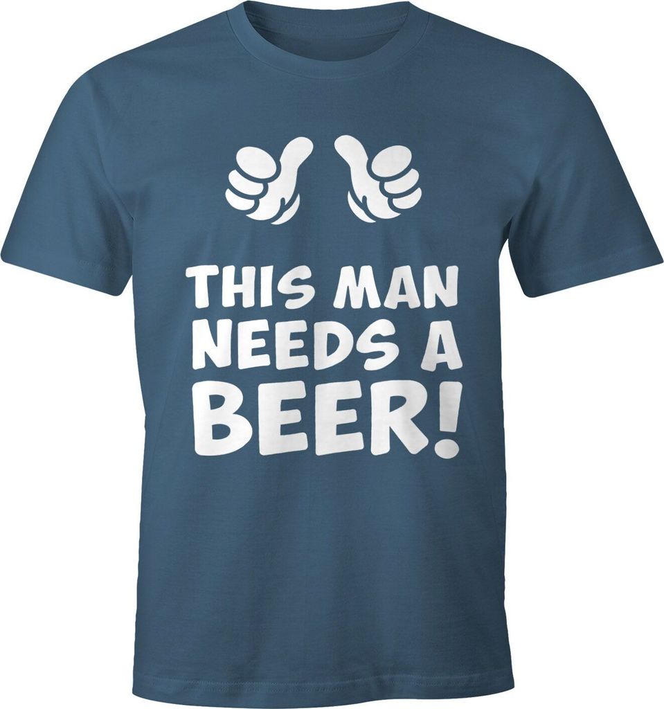 This man needs a beer Herren Bier T-Shirt Moonworks denim S