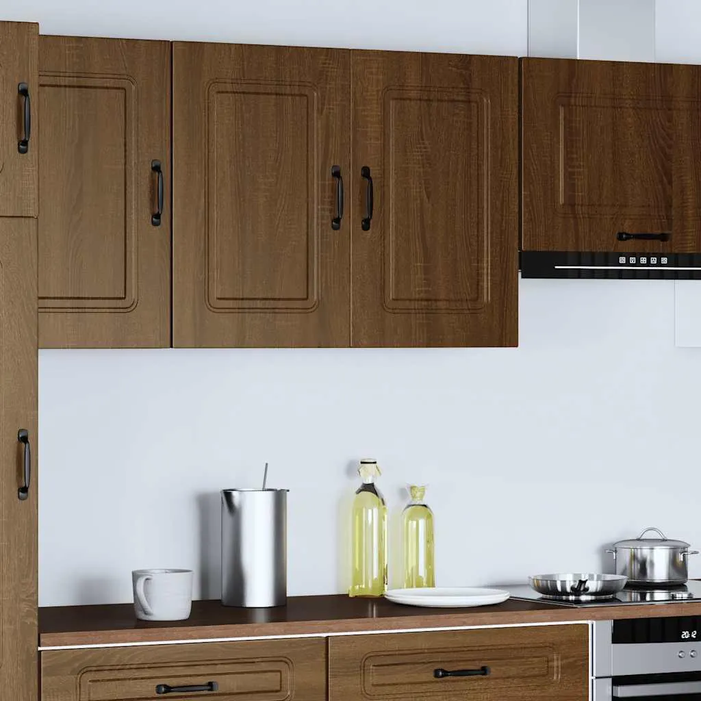 vidaXL Parete attrezzata per cucina Kalmar Brown in legno effetto rovere