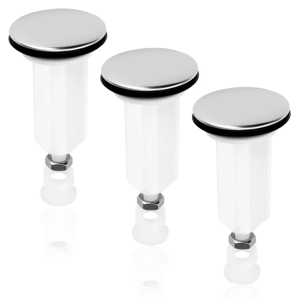 Lot de 3 bouchons de lavabo étanches réglables pour évacuation bidet