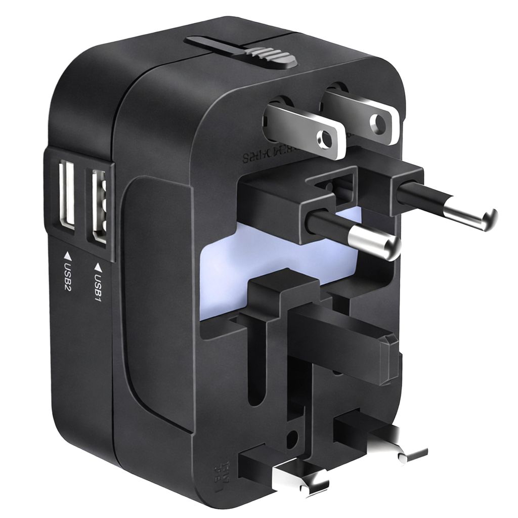 Reiseadapter Universal Weltweit USB C USB A, Reisestecker Produktbild 