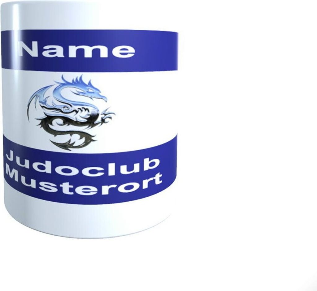 Tasse Judo Rückennummer und Logo