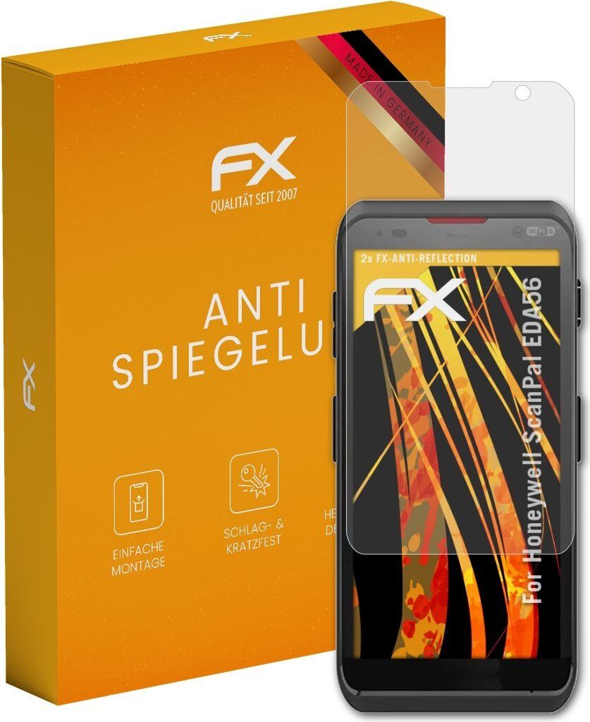 atFoliX FX-Antireflex 2x Schutzfolie kompatibel mit Honeywell ScanPal EDA56 Displayfolie