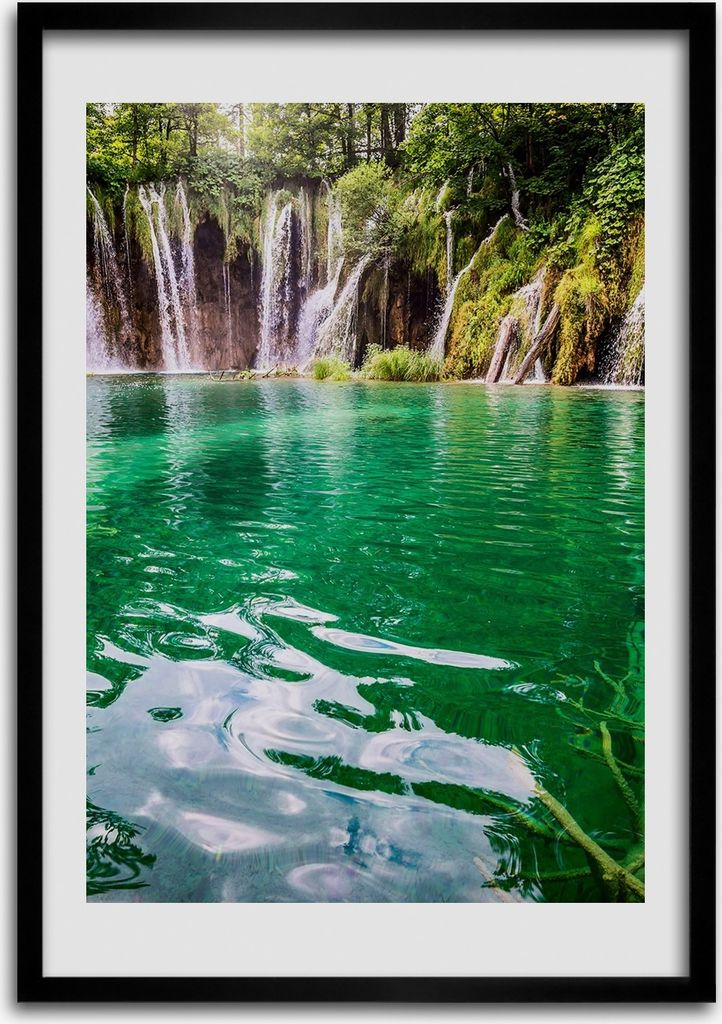 Bild - Bilderrahmen - Foto - 70 cm x 100 cm - MDF - Rahmen - Wandkunst - Plitvicer Seen