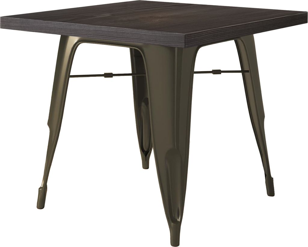 CALIFORNIA | Tolix Stil Tisch | B:T:H 70 x 70 x 78 cm | Wenge & Rost | Quadratisch | Industrie Tisch, Retrotisch, Industrial Tisch