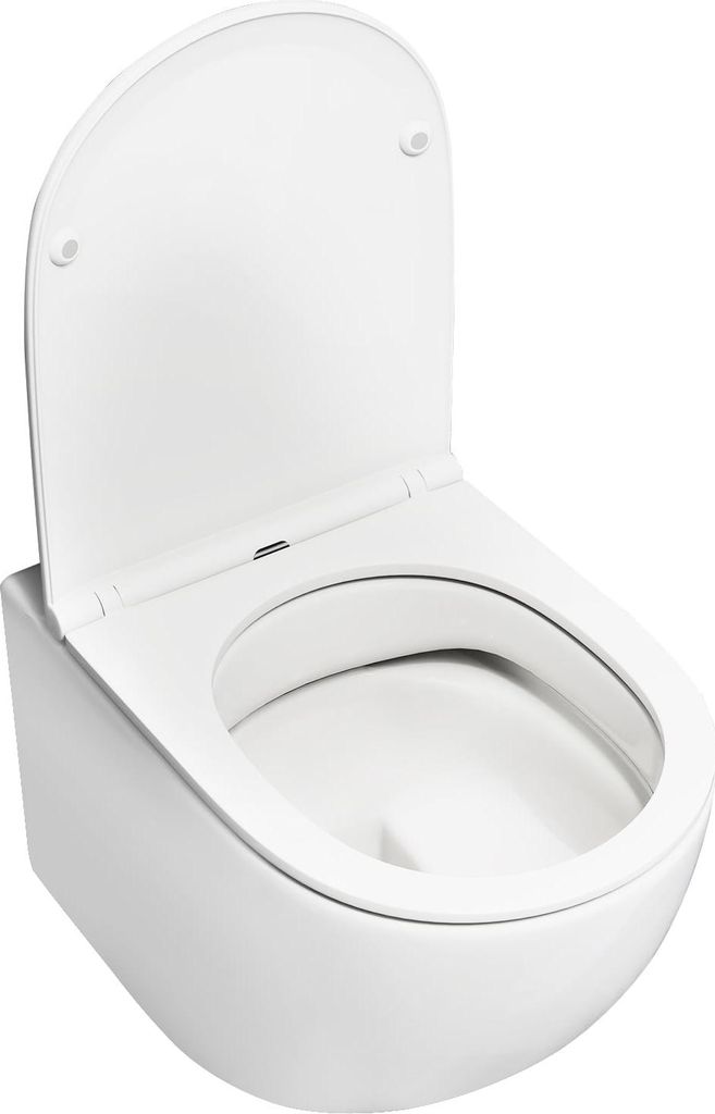 Wandhängendes WC, Zweimengenspülung, Soft-Close-Sitz, Weiß