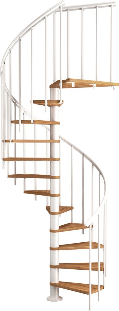 Dolle Spindeltreppe Montreal Eiche/weiß 252-282cm Geschosshöhe Ø120cm