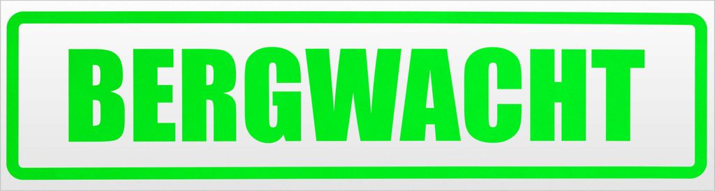 Kiwistar Bergwacht Magnetschild Schild magnetisch - 30cm Neongrün - Magnetfolie für Auto PKW Kfz