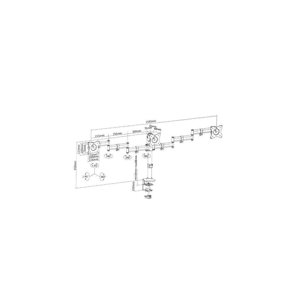 Maclean MC-691 - Dreifach-Tischständer für 3 Produktbild 4