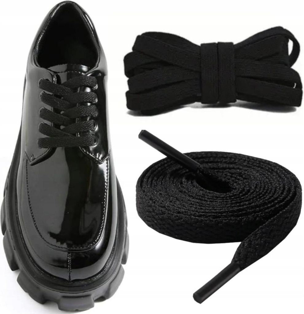 Schnürsenkel - flache Schnürsenkel - für Sportschuhe - elastisch - 120 cm - Schwarz