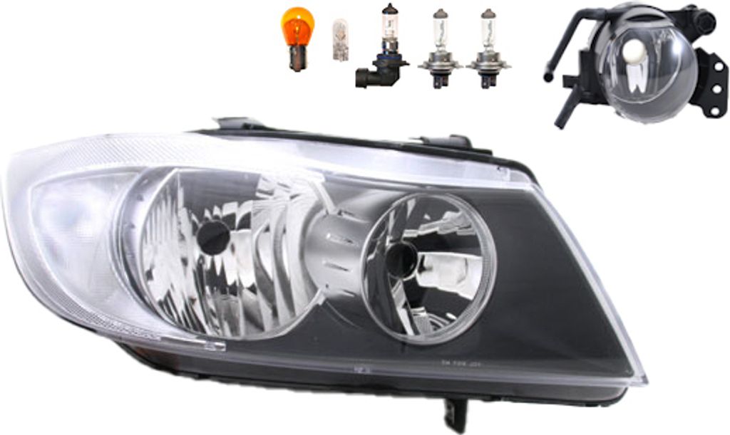 Johns, Scheinwerfer Halogen passend für BMW 3er E90 E91 01/05-08/08 H7 R + Nebel+Leuch. 63116942722 63116942748 6942722 6942748 63176920704 631769...