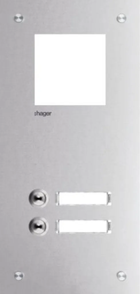 Hager RTQ102X Frontplatte Mono Intercom 2 Touches Haute Résistance