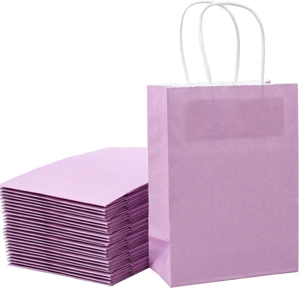 Shopper Carta Kraft Viola 15x8x21 cm - 25 Pezzi Professionali