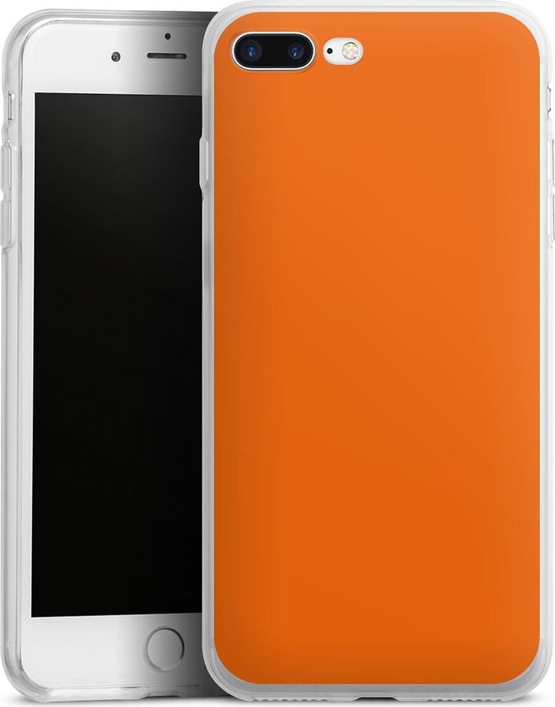 DeinDesign Handyhülle für Apple iPhone 8 Plus Silikon Hülle Case Smartphone Schutzhülle Farbe einfarbig orange