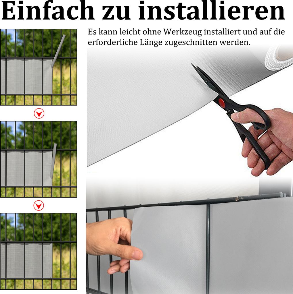 UISEBRT 35m x 19cm PVC Sichtschutzstreifen Doppelstabmatten Produktbild 13
