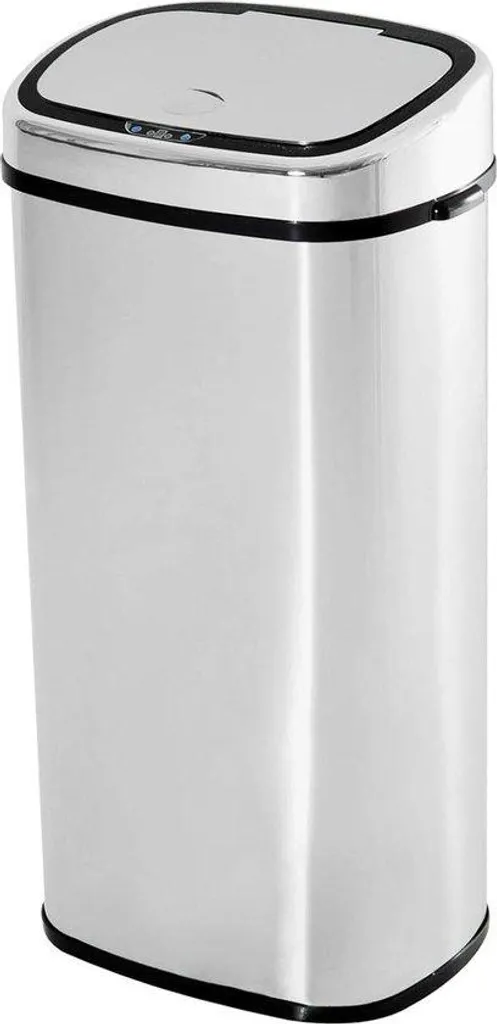 Poubelle automatique 50L en acier inoxydable argenté pour cuisine chic